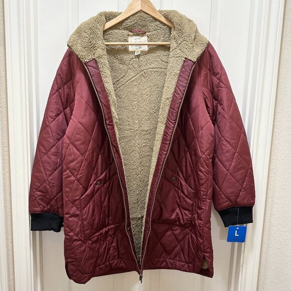 Weatherproof Women's Quilted Parka Jacket Coat Size L Sherpa Lined Warm Cozy NEW - Picture 16 of 16